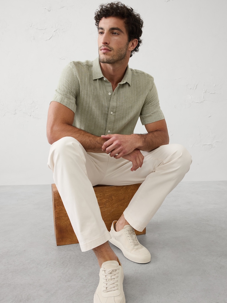 Slim-Fit Linen-Blend Shirt