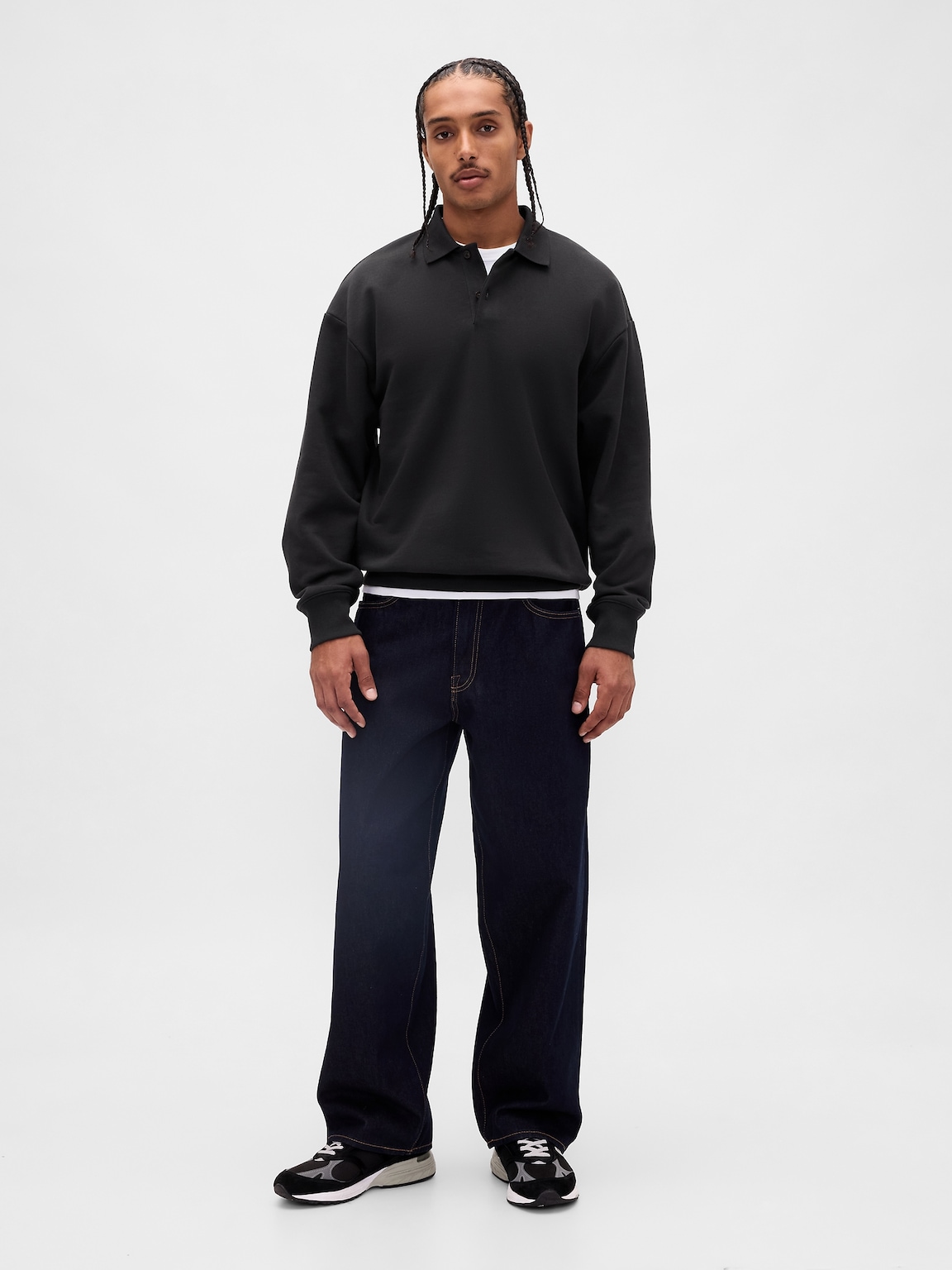 Heavyweight Oversized Polo Sweatshirt