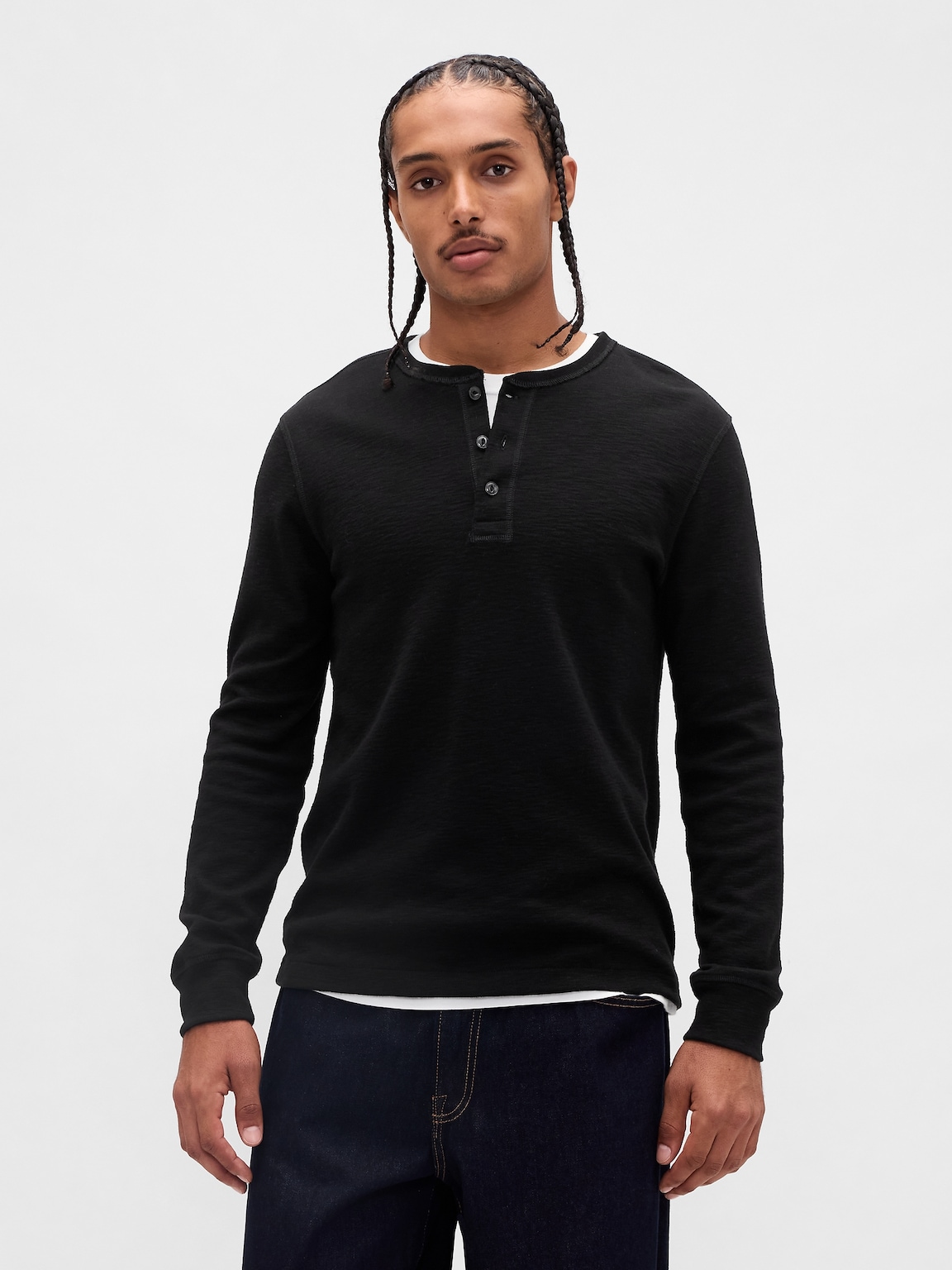 Double-Knit Henley T-Shirt