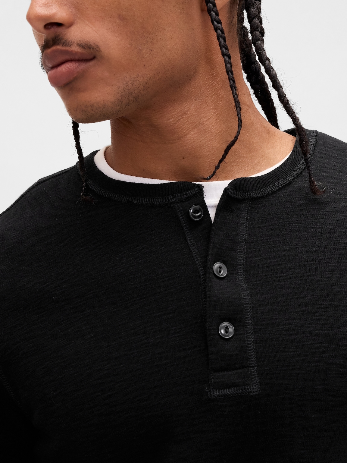 Double-Knit Henley T-Shirt