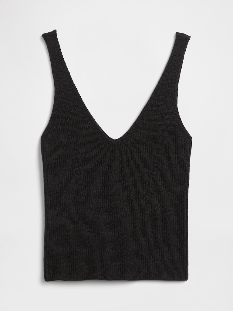 Ribbed Boucle Sweater Tank Top