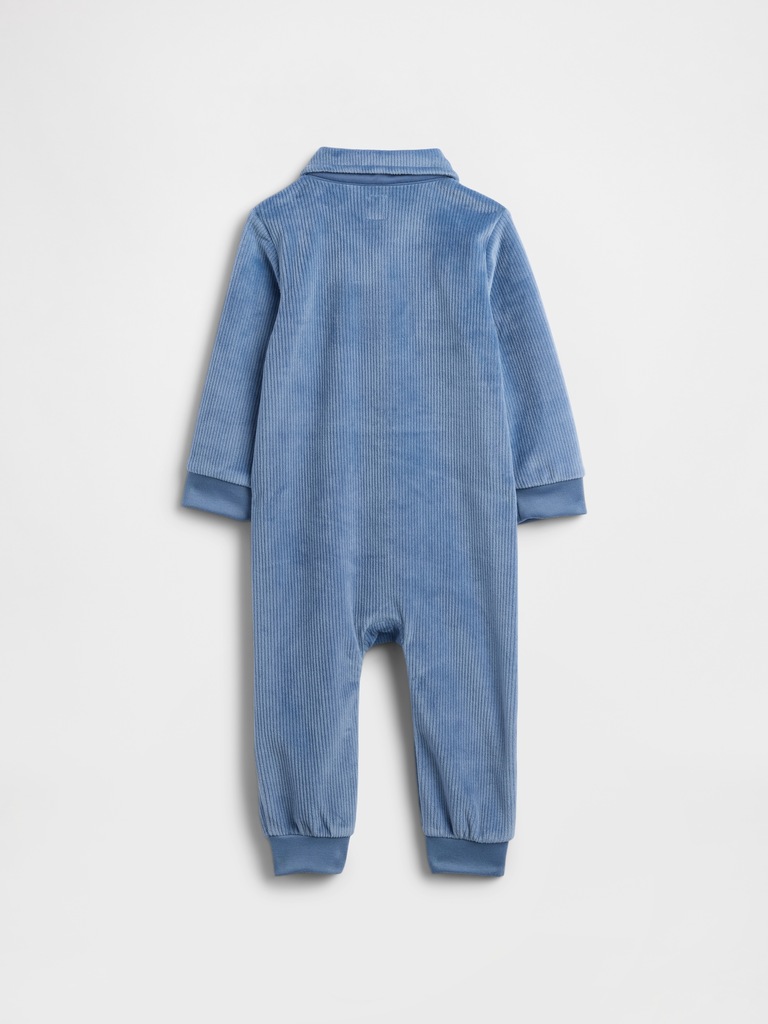 Baby Ribbed Velour One-Piece