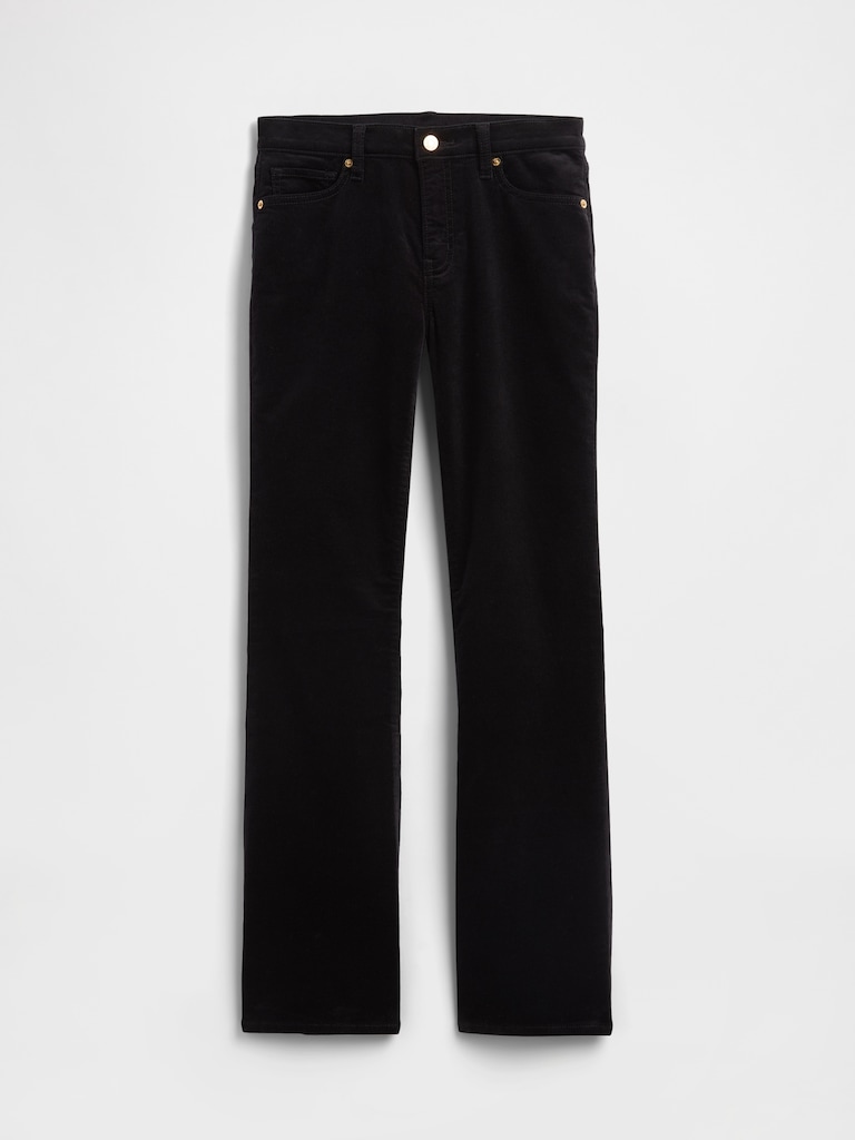 Mid Rise Baby Boot Velvet Pants
