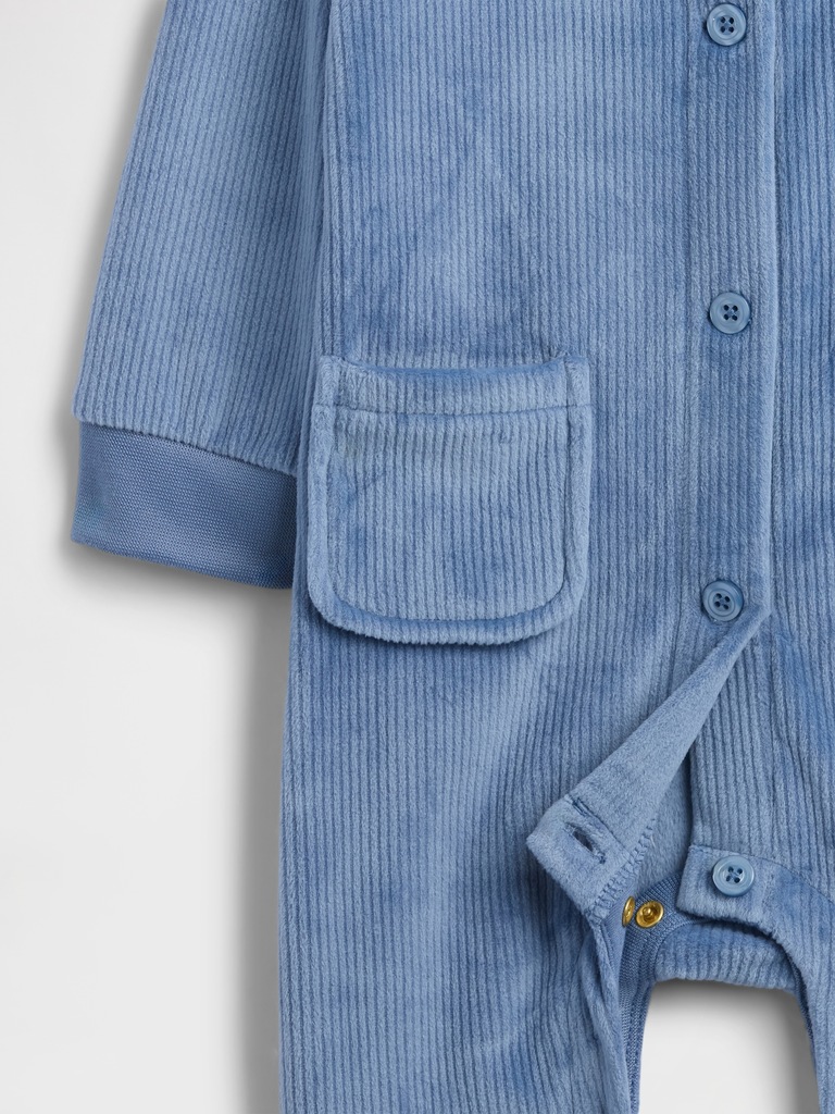 Baby Ribbed Velour One-Piece