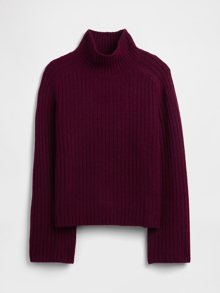 Relaxed Ribbed Mockneck Sweater