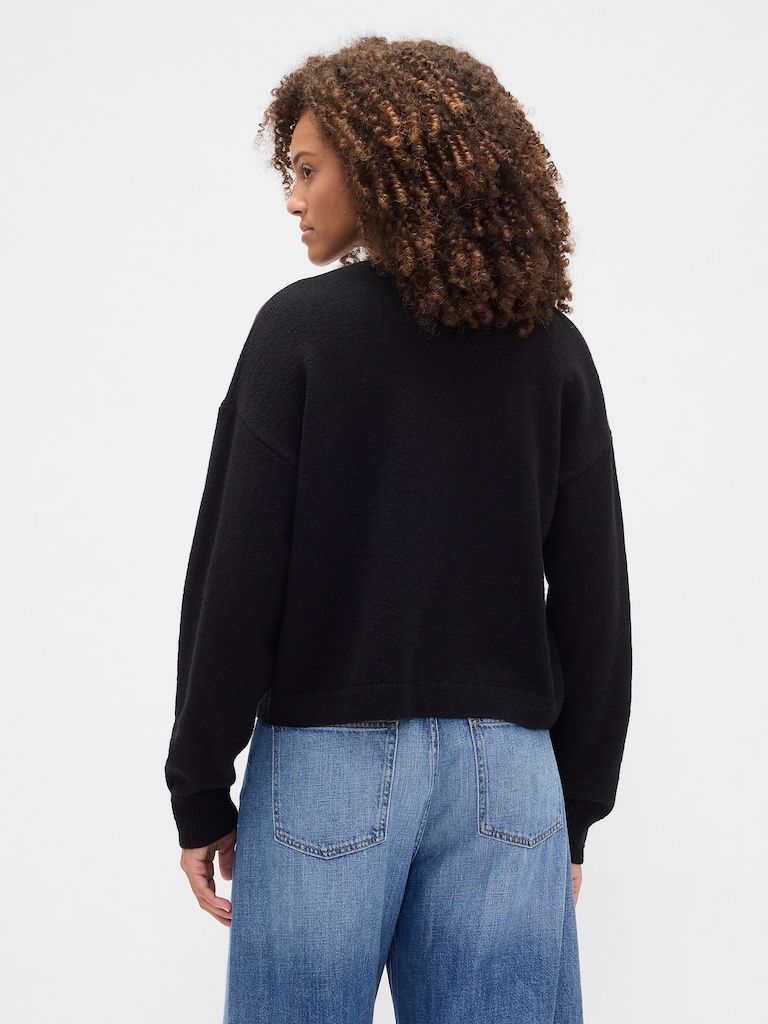 Relaxed Boucle Open-Front Cardigan