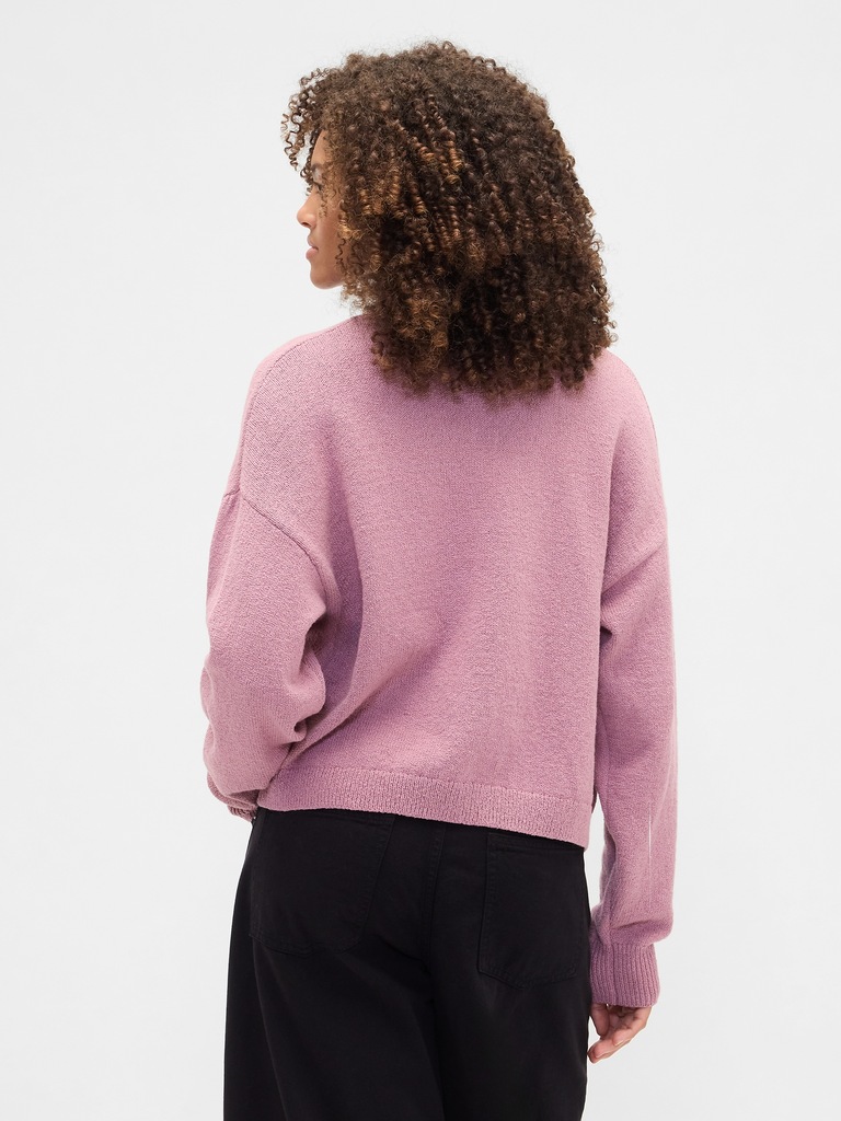 Relaxed Boucle Open-Front Cardigan