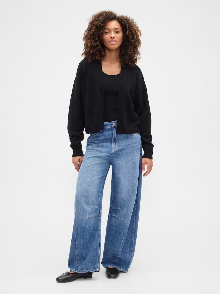 Relaxed Boucle Open-Front Cardigan