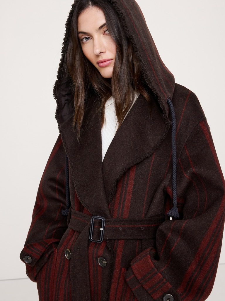 Double-Faced Wool-Blend Parka Coat