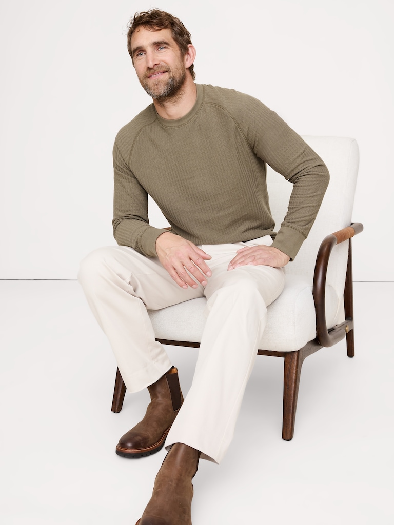 Slub Double-Knit Herringbone T-Shirt