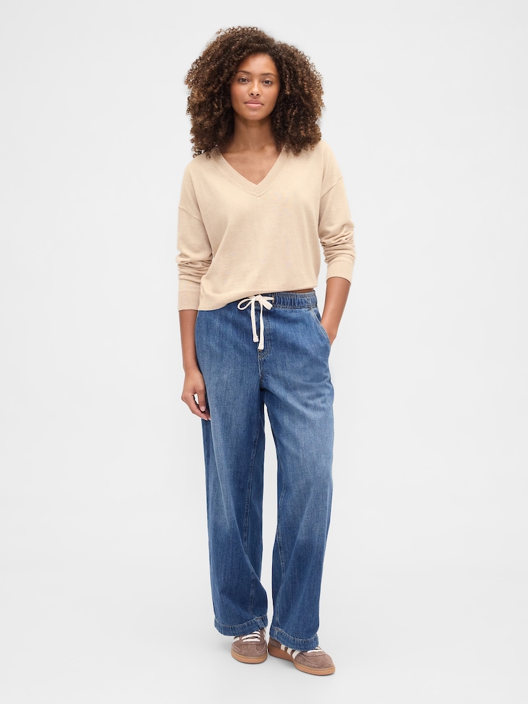 High Rise Easy Wide-Leg Jeans