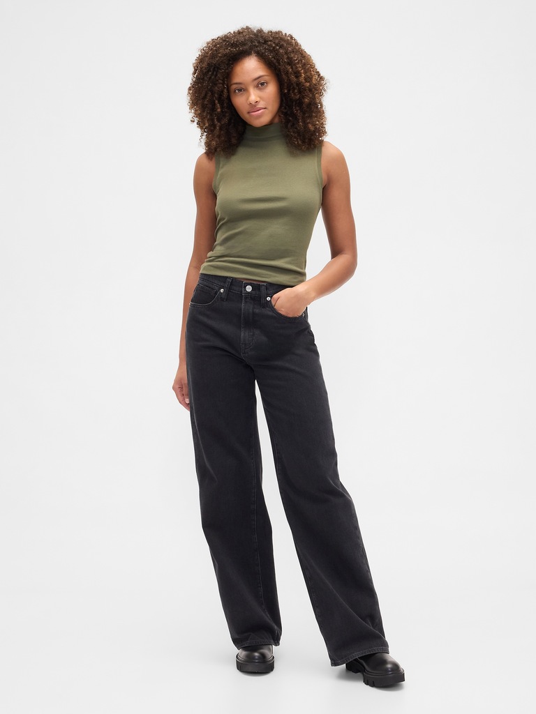 Modern Ribbed Mockneck Tank Top