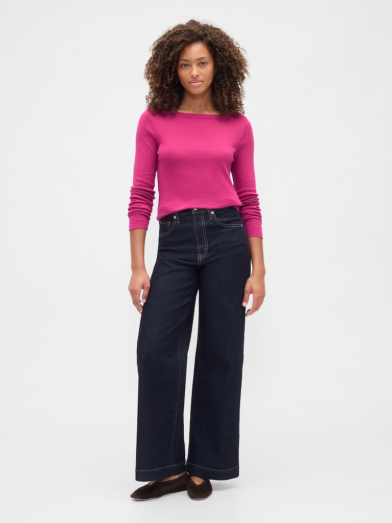 Modern Ribbed Boatneck T-Shirt