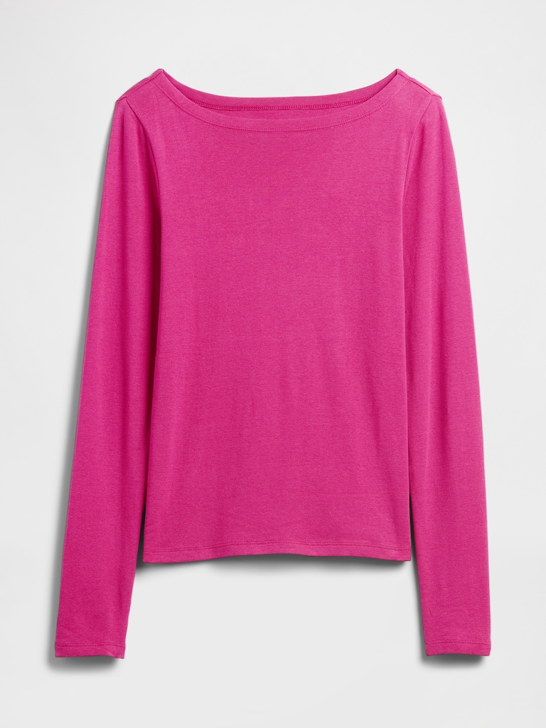 Modern Ribbed Boatneck T-Shirt