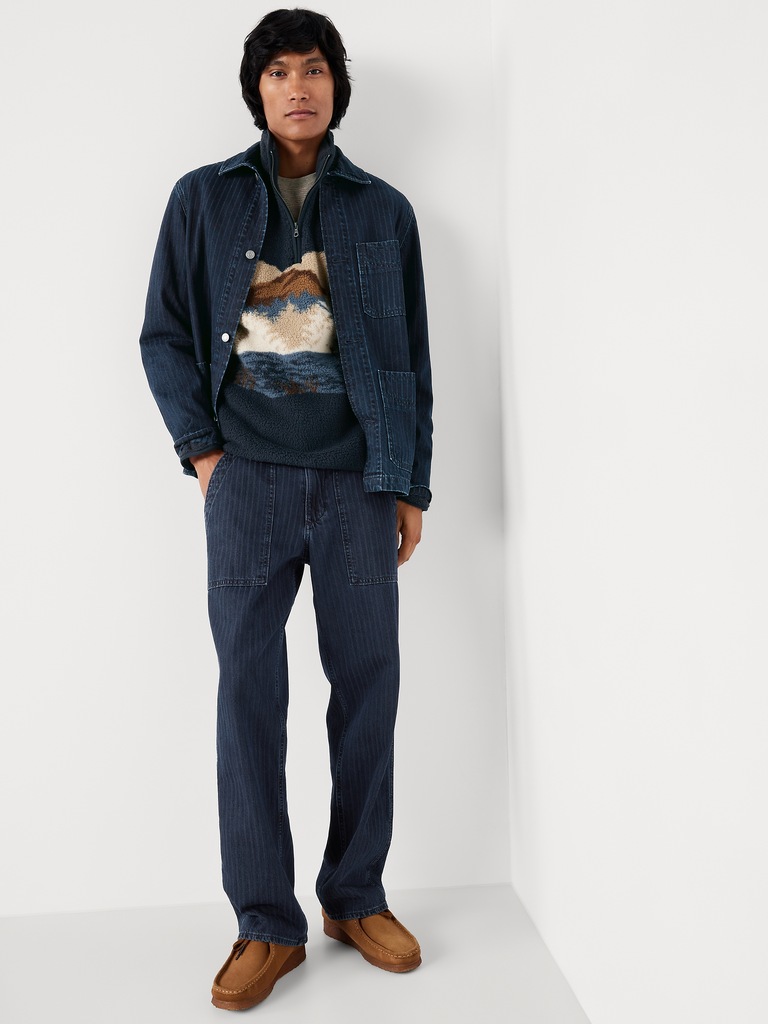 Printed Sherpa Quarter-Zip Pullover