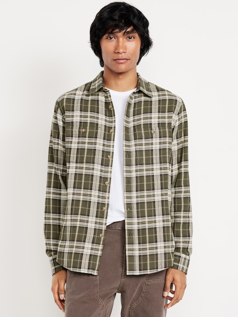 Plaid Flannel Pocket Shirt