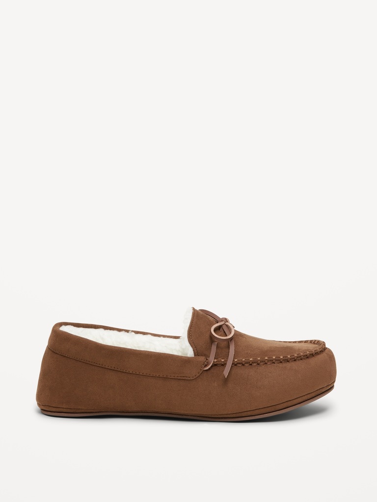 Faux-Suede Sherpa-Lined Moccasins for Men