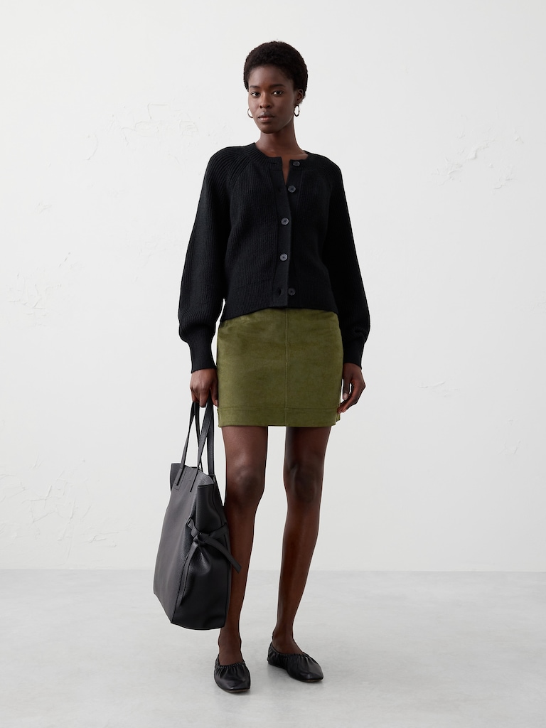 Corduroy Seamed Mini Skirt