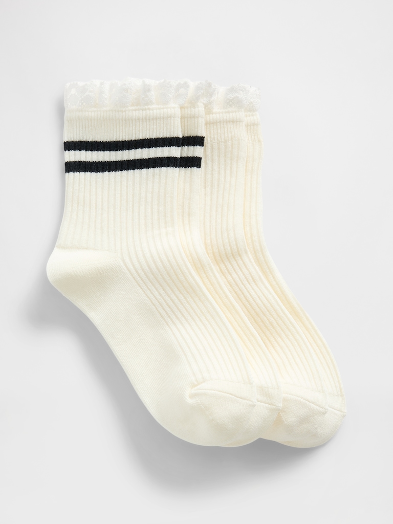 Kids Ruffle-Trim Crew Socks (2-Pack)