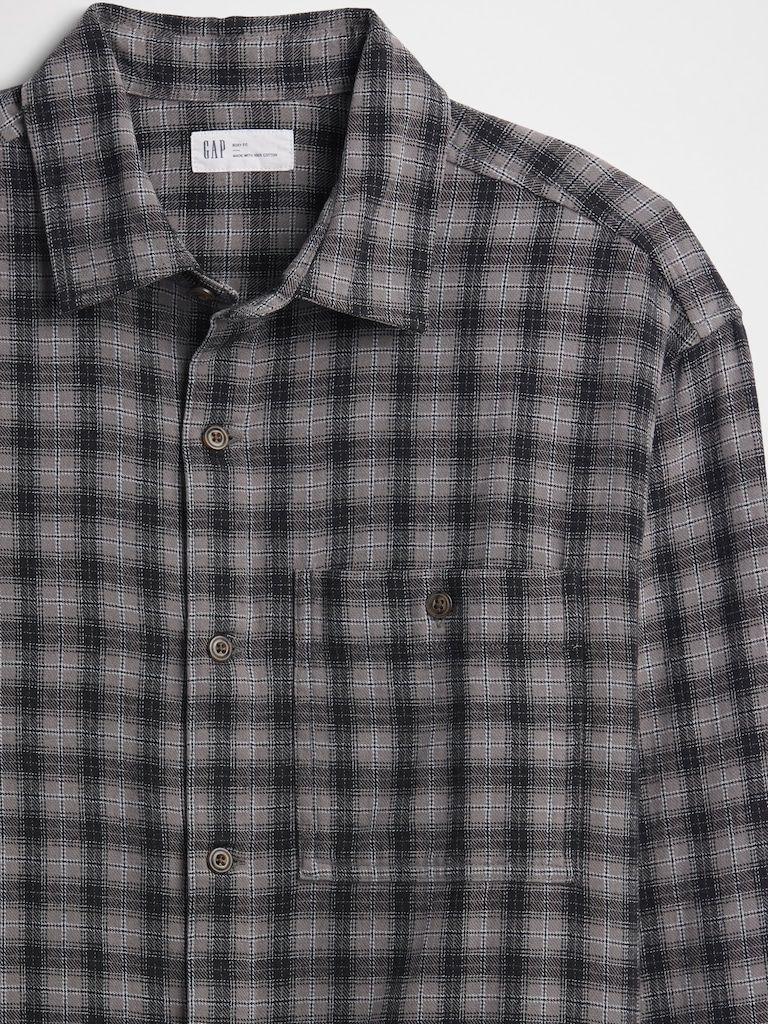 Flannel Shirt in Boxy Fit