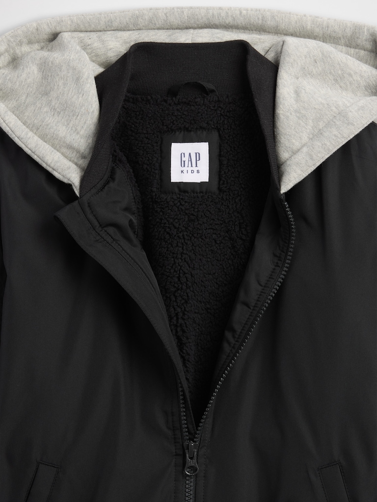 Kids Hooded Bomber Jacket