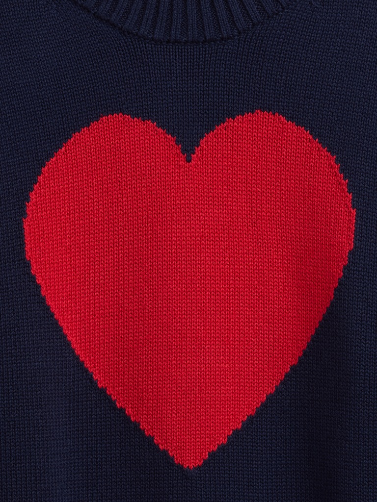 Relaxed Cropped Intarsia Sweater