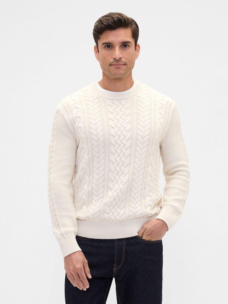 Relaxed Cable-Knit Sweater