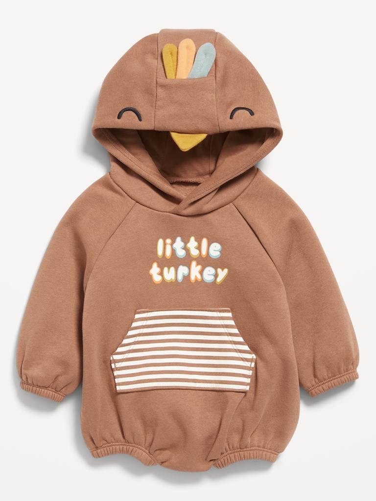 Hooded Critter Fleece One-Piece Romper for Baby