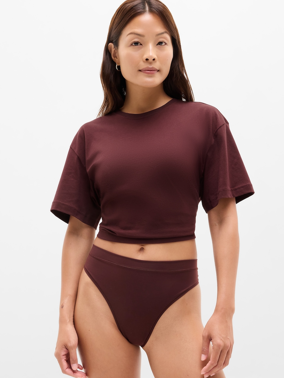 V-Neck Hardware One-Piece Swimsuit