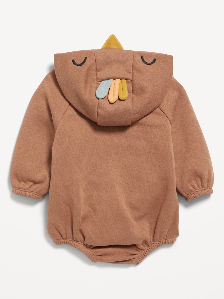 Hooded Critter Fleece One-Piece Romper for Baby