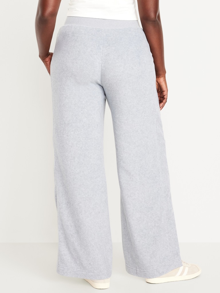 Extra High-Waisted Microfleece Wide-Leg Sweatpants
