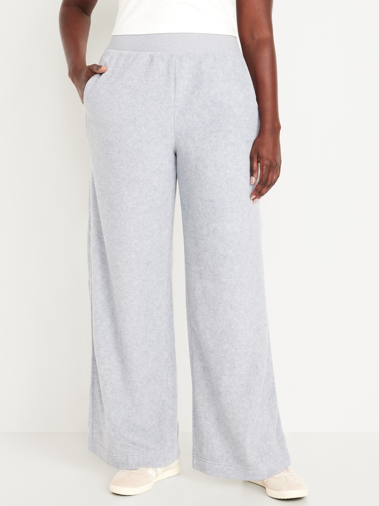 Extra High-Waisted Microfleece Wide-Leg Sweatpants