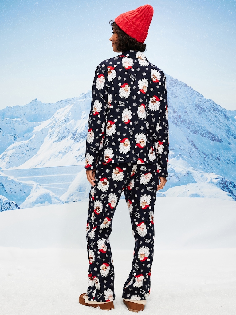 Printed Flannel Pajama Pant Set for Women