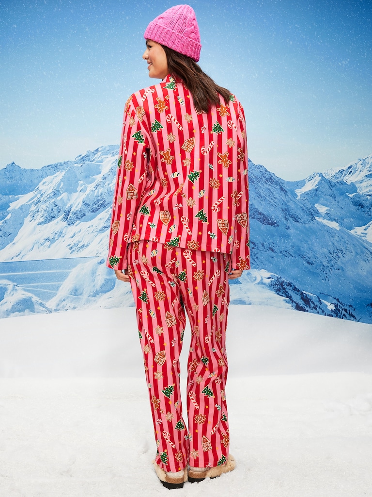 Printed Flannel Pajama Pant Set for Women