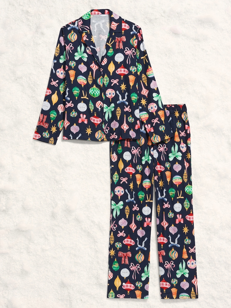 Printed Flannel Pajama Pant Set for Women
