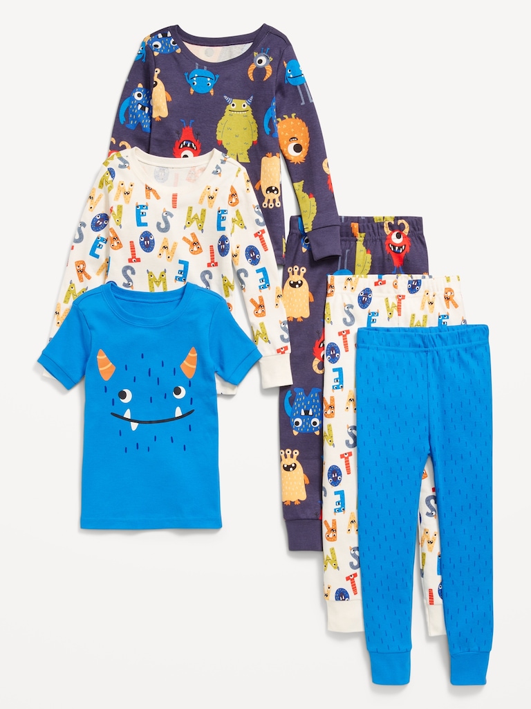 Snug-Fit Graphic Pajama 6-Piece for Toddler & Baby