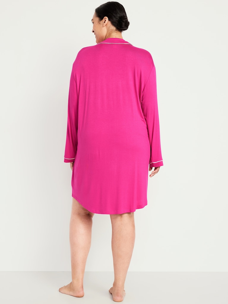 Long-Sleeve Knit Sleep Shirt