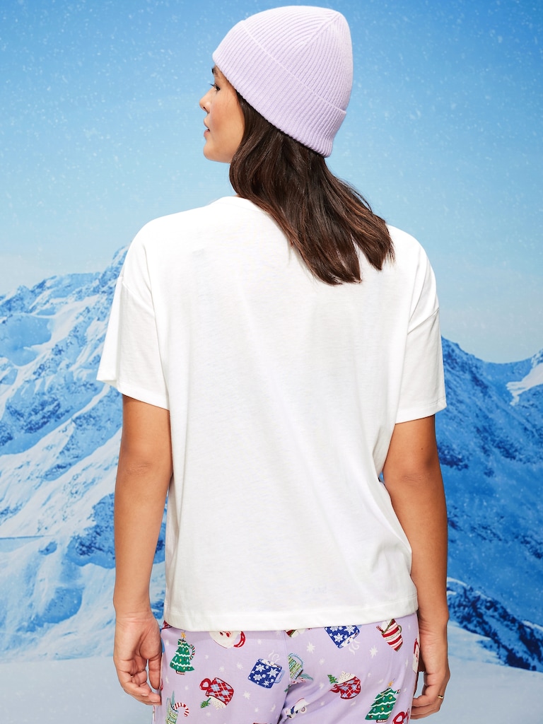 Holiday-Graphic Crew-Neck T-Shirt for Women