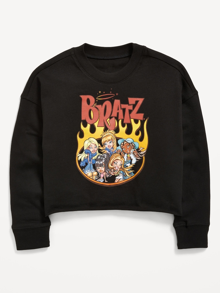 Bratz™ Long-Sleeve Cropped Graphic T-Shirt for Girls