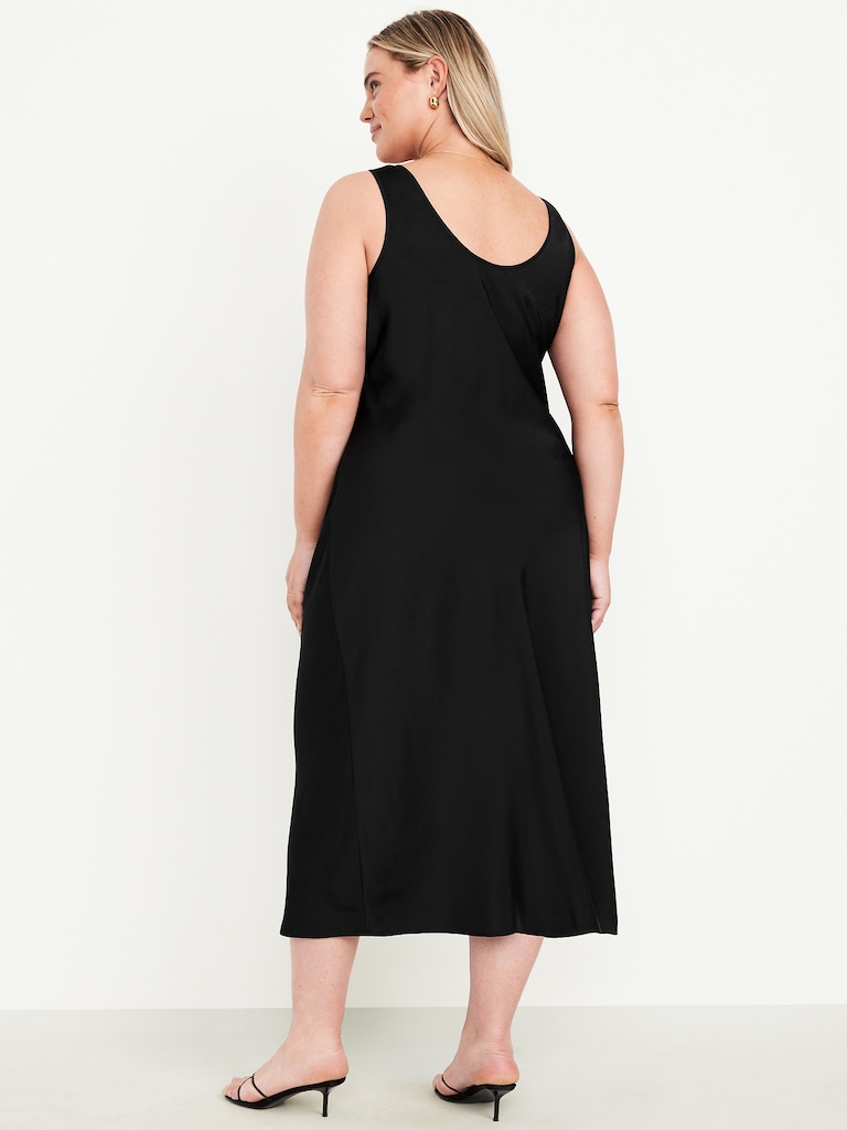 Sleeveless Satin Midi Dress
