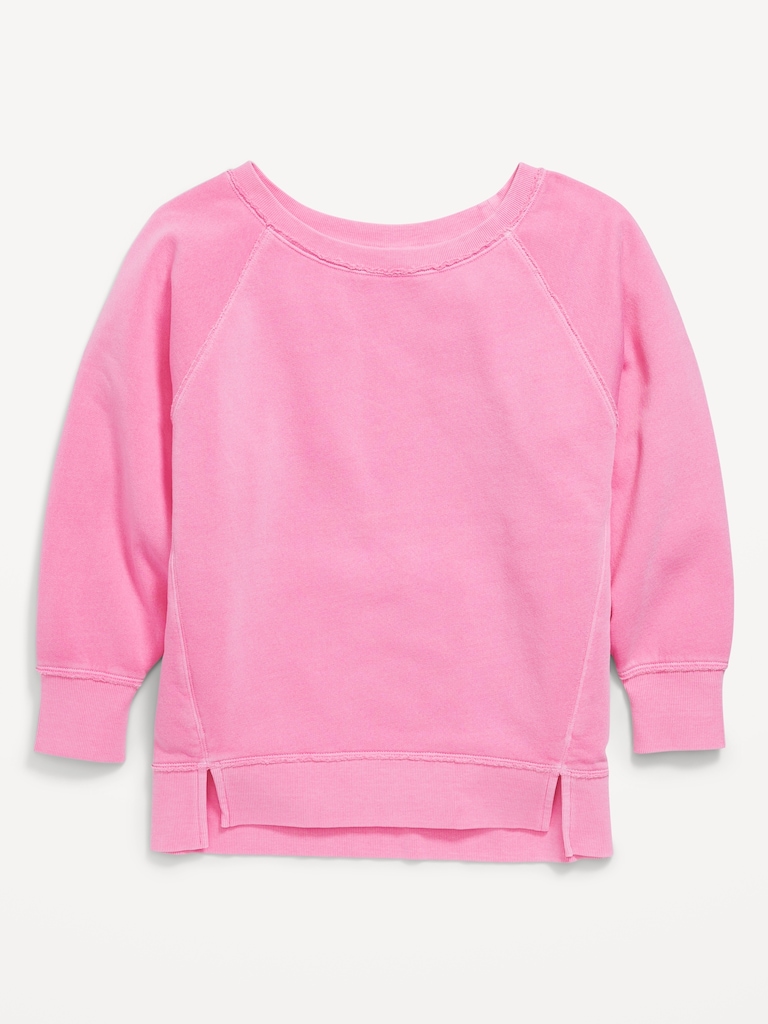 Oversized Long-Sleeve Tunic Sweatshirt for Girls