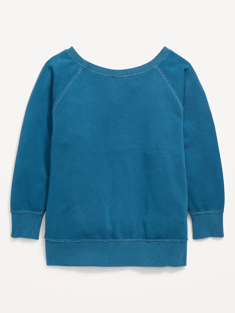Oversized Long-Sleeve Tunic Sweatshirt for Girls
