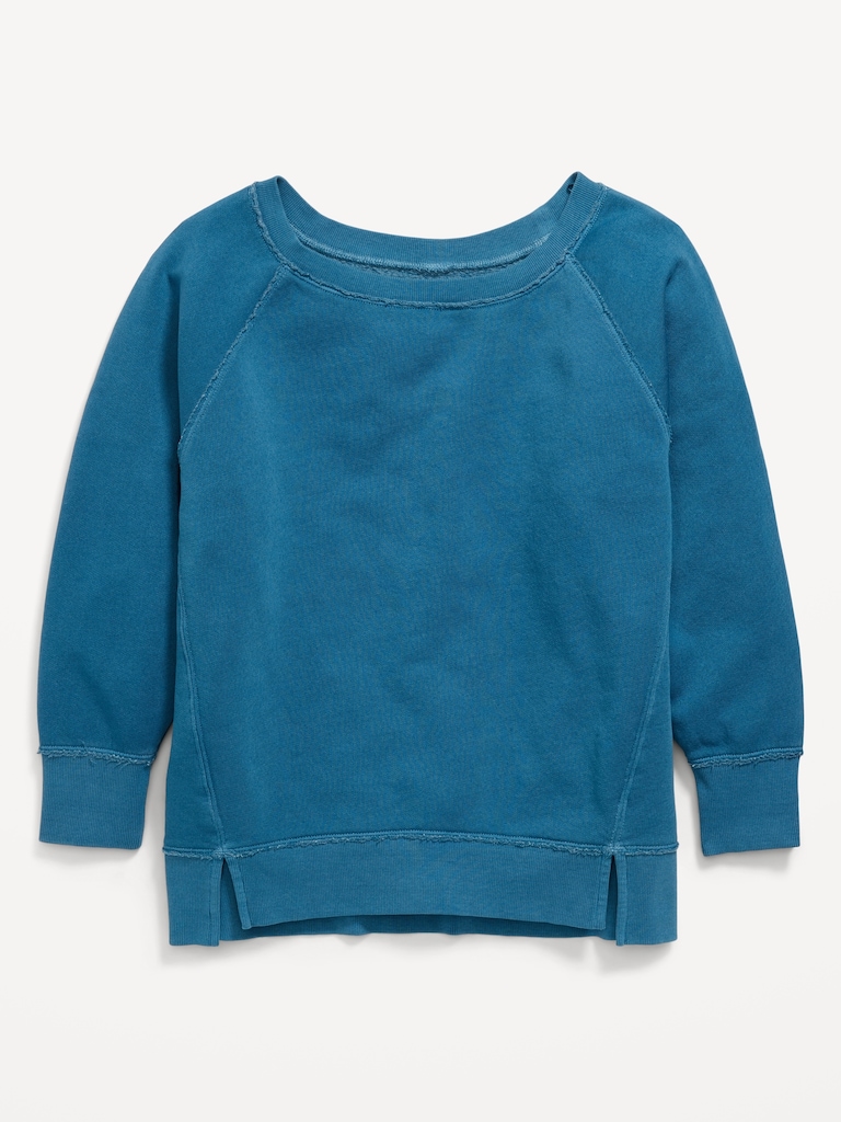 Oversized Long-Sleeve Tunic Sweatshirt for Girls