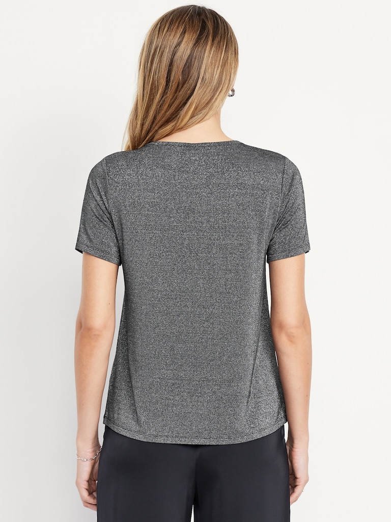 Luxe Crew-Neck Shine T-Shirt
