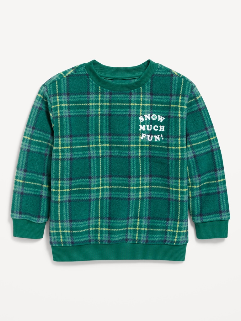 Printed Oversized Microfleece Sweatshirt for Toddler Boys