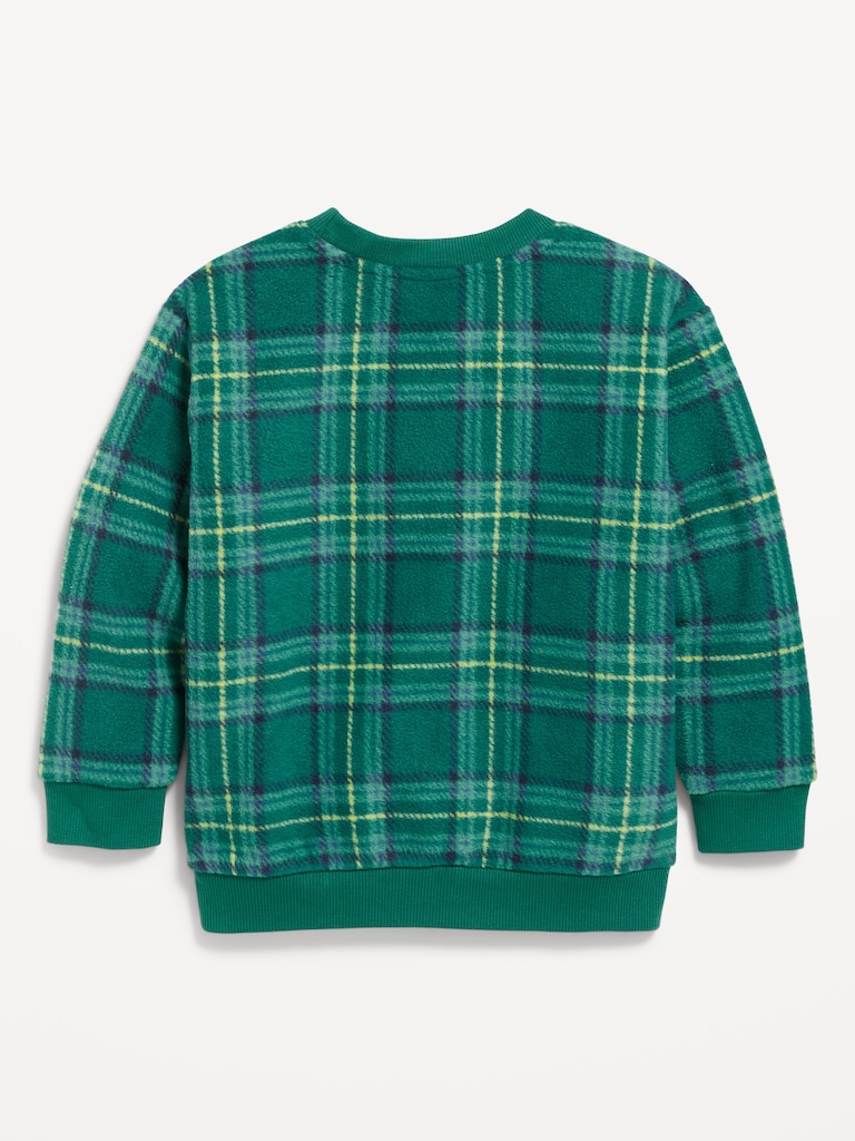 Printed Oversized Microfleece Sweatshirt for Toddler Boys