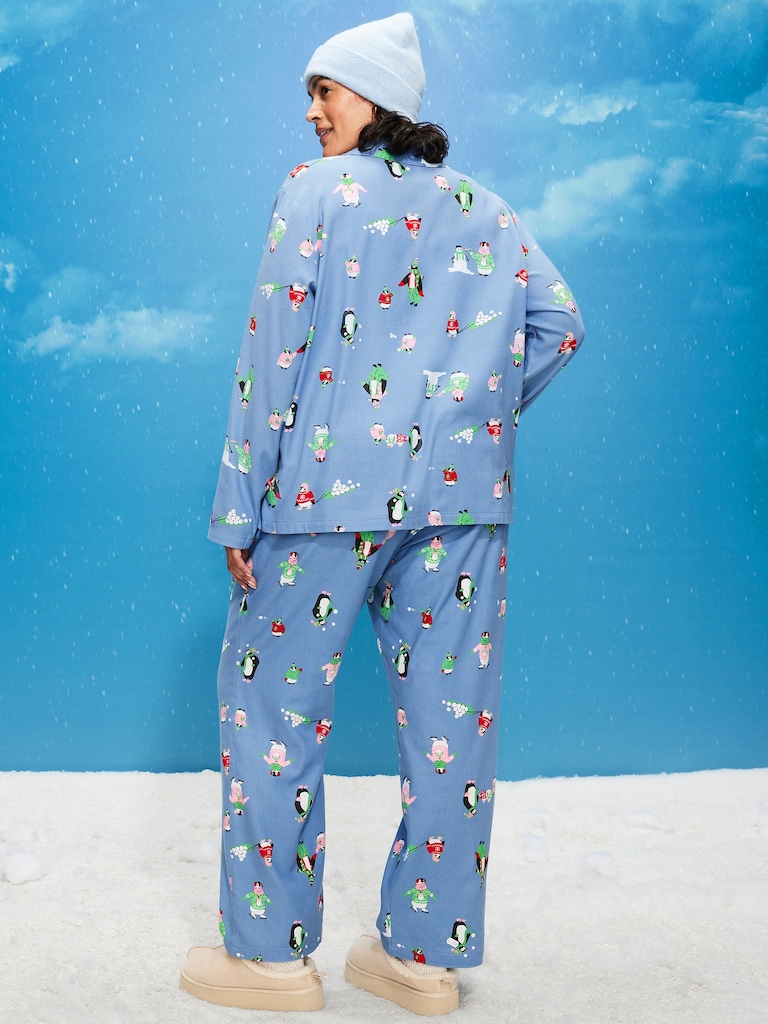 Printed Flannel Pajama Pant Set for Women
