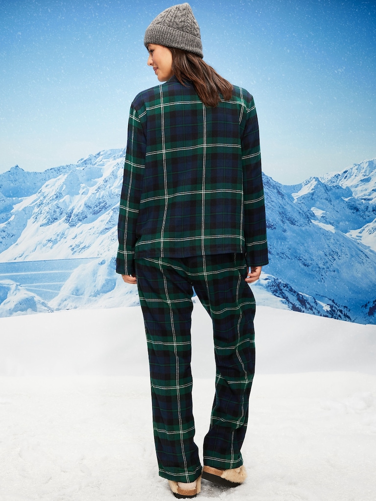 Plaid Flannel Pajama Pant Set for Women