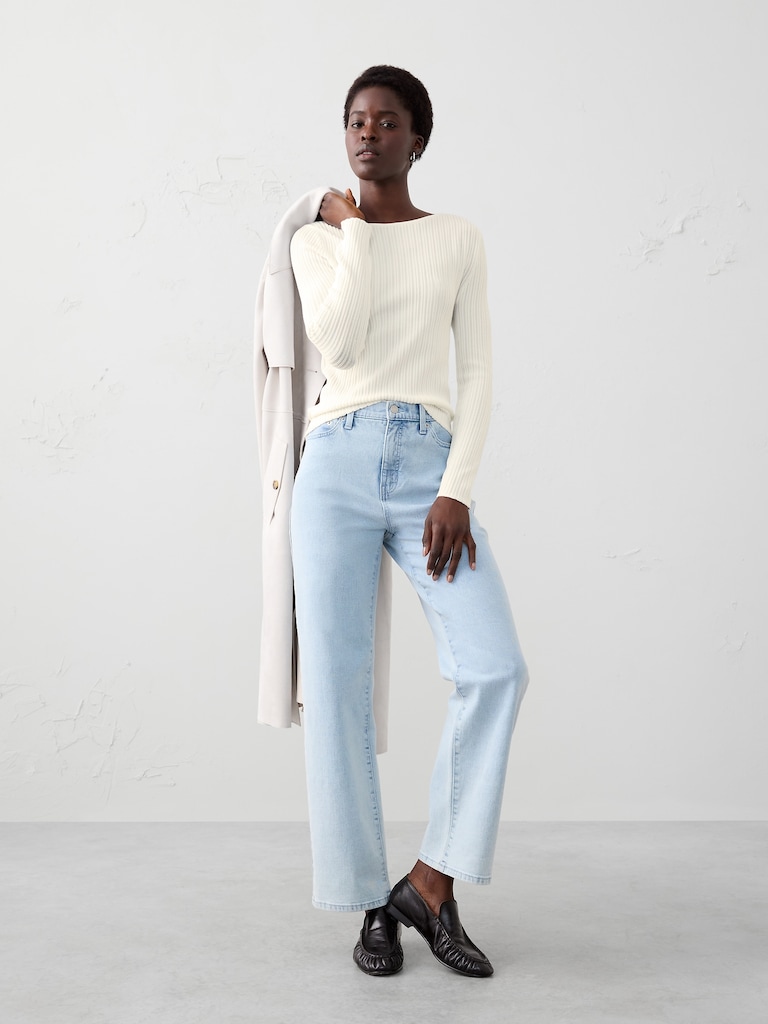 Ribbed Boatneck Sweater