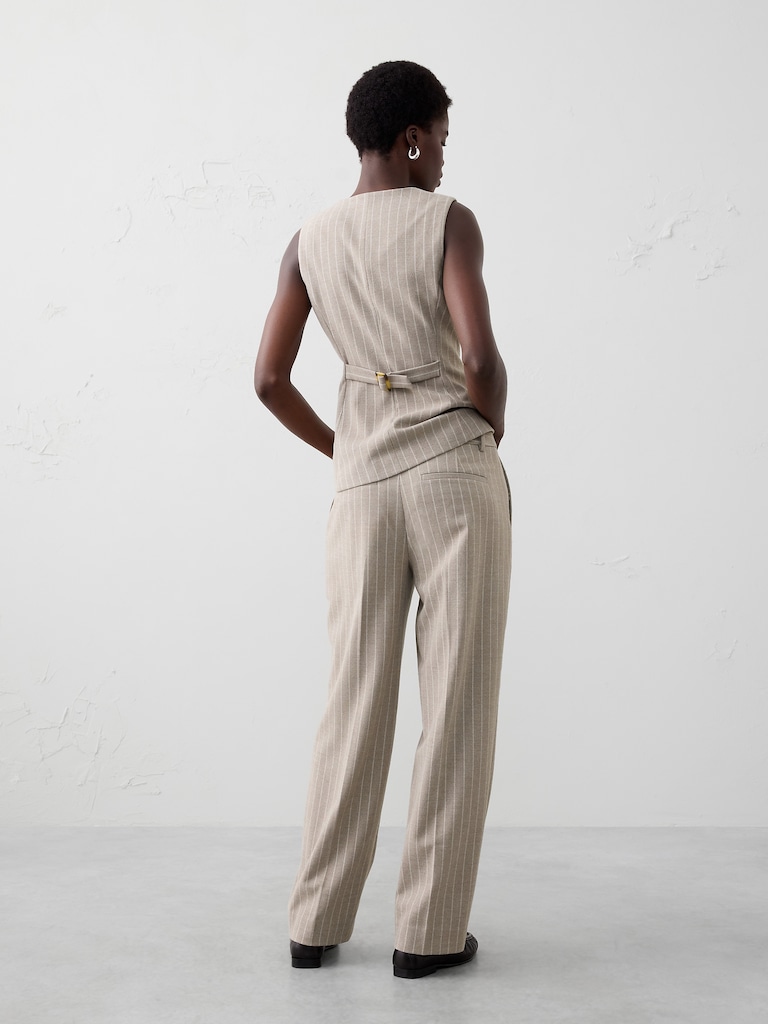 Straight High-Rise Pinstripe Trouser